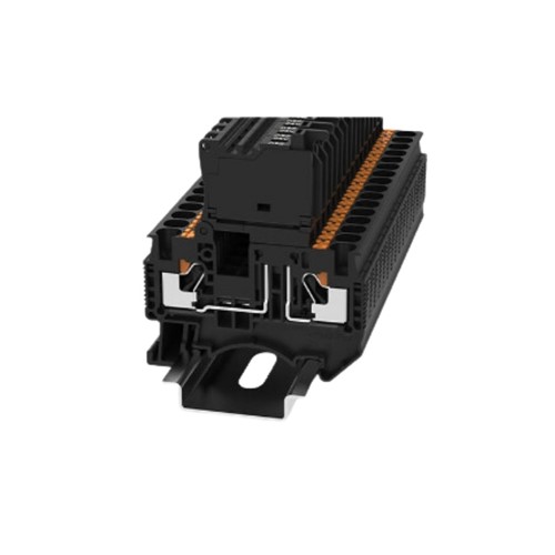 Fused DIN Rail Terminal Block 24V Black 0.2-6mm2