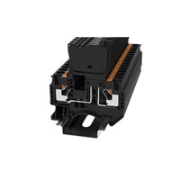 Fused DIN Rail Terminal Block 60V Black 0.2-6mm2