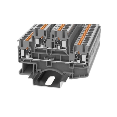 Double Level DIN Rail T/Block Grey 0.2-4mm2