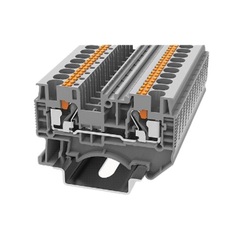 Feed Through DIN Rail T/Block Grey 0.2-6mm2