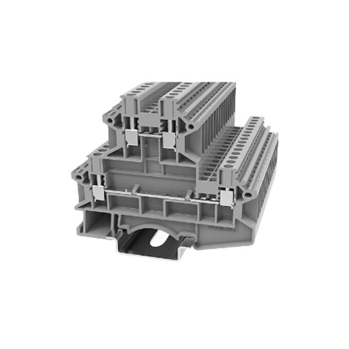 0.5-4mm2 Dbl Deck DIN Rail T/Block Grey